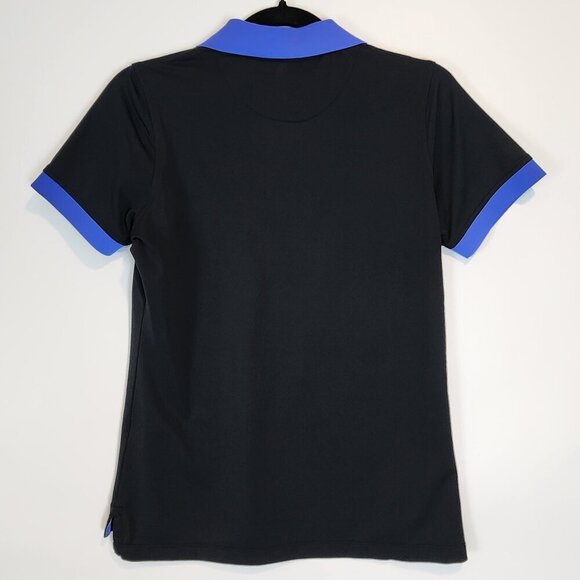 Peter Millar Women's Golf Polo Black Blue Outdoor Sun Protection Henley Polo Sm - Picture 2 of 8
